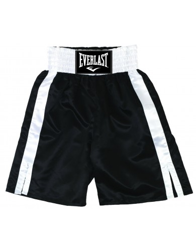 Short de boxe Everlast "Pro boxing trunks" noir/blanc