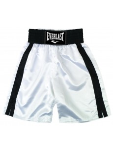 Short de boxe Everlast "Pro boxing trunks" blanc/noir