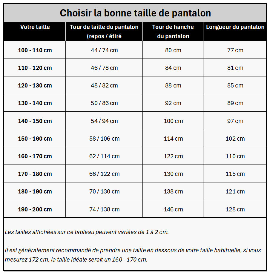 Pantalon de Wushu 100% coton épais