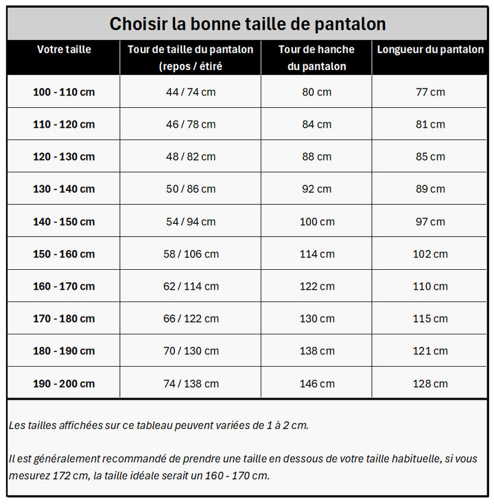 Pantalon de Wushu 100% coton épais