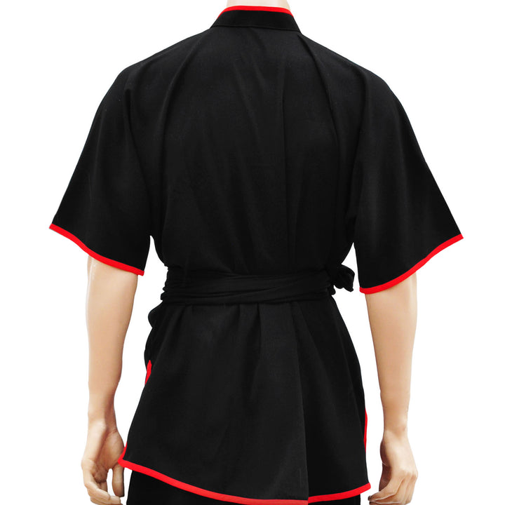 Haut de tenue Chang Quan classique noir brandebourgs rouge