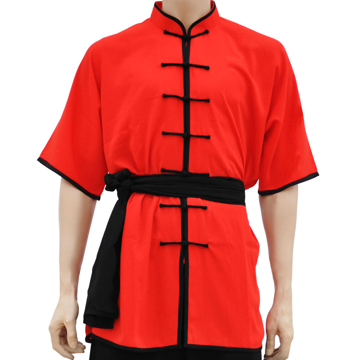 Haut de tenue Chang Quan classique rouge brandebourgs noir