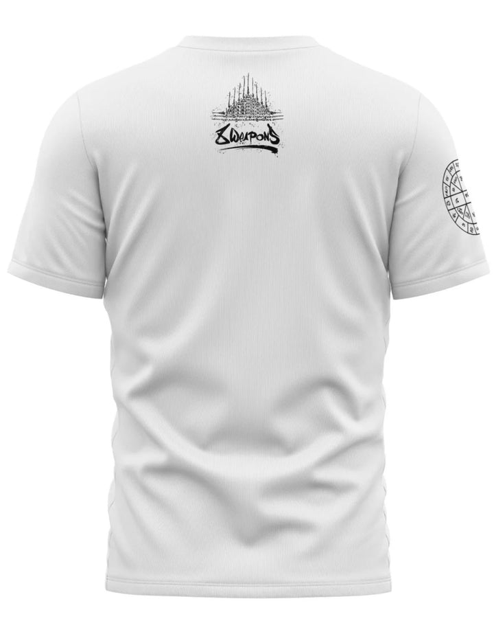 T-shirt Boxe thaï 8 Weapons Yantra blanc