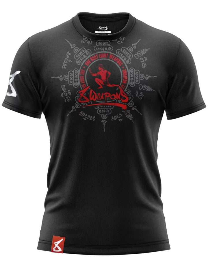 T-shirt Boxe thaï 8 Weapons Eight Way Yant noir